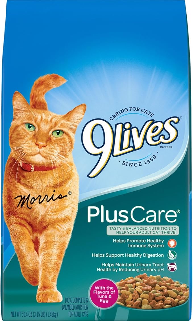 9Lives Plus Care Dry Cat Food, 3.15 lb. Bag, 4 Count