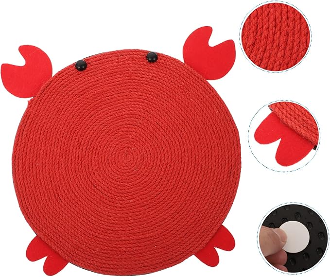 SUPVOX Cat Scratching Post Cat Lounge Pet Pad Kitten Sisal Scratcher Small Cat Toys Sisal Cat Scratcher Cat Grinding Claws Mat Grinding Claws Pad Floor Rugs Red Box Mat Sisal Rope The Cat