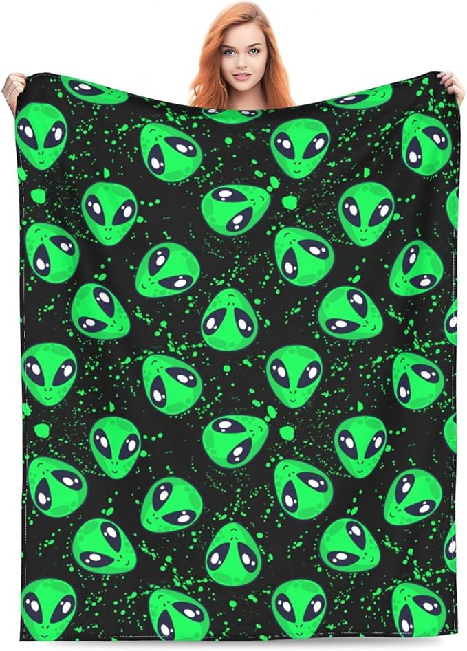 Alien Throw Blanket Soft Cozy Plush Warm Fleece Blanket for Sofa Couch Bed 80"X60"
