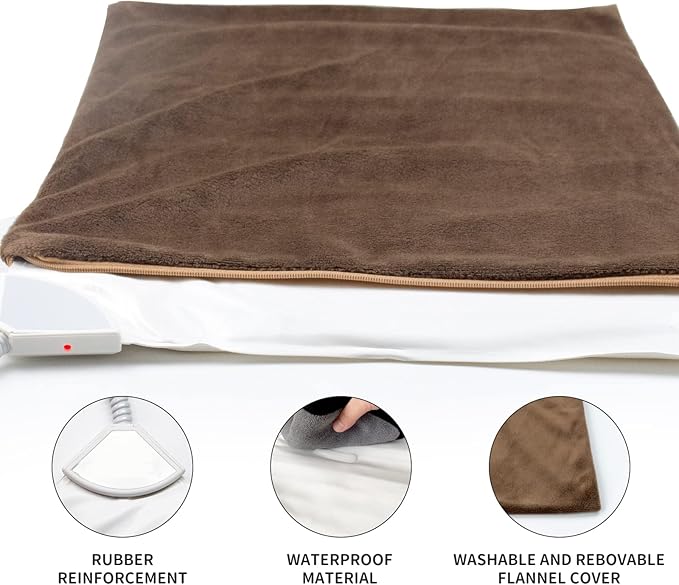 NAMOTEK Pet Heating Pad, Safe Electric Heating Pad for Dogs and Cats Indoor Warming Pad with Auto Constant Temperature 19.7" x15.7"