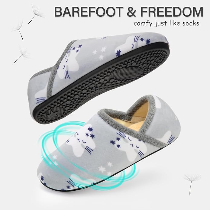 ATHMILE House Slippers for Women Men Indoor Barefoot Slippers Socks Furry Slip on House Shoes Cozy Comfy Slippers for Home Bedroom Travel Yoga