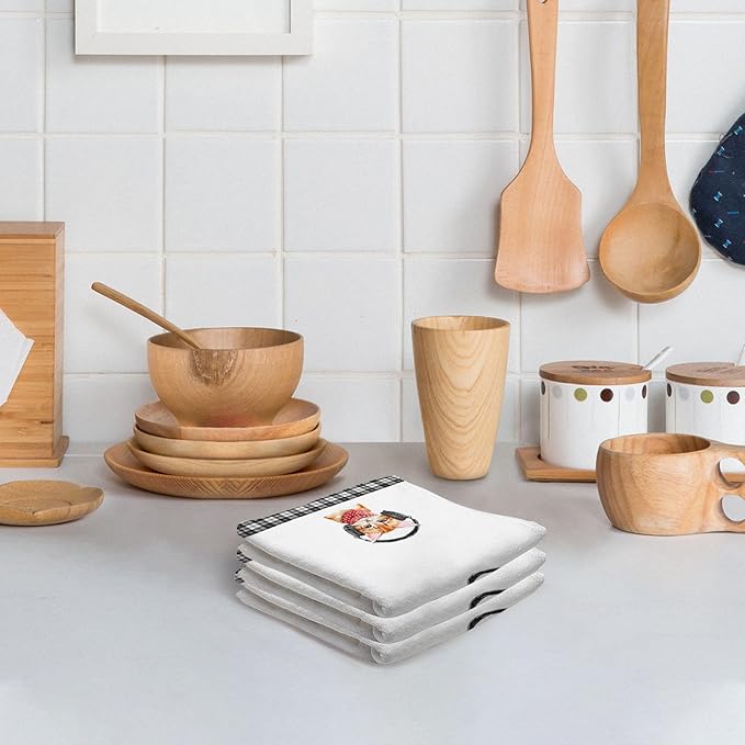 2 Pcs Cat Kitchen Towels Cute Cat Towel Cat Lover Gifts for Women 24 x 16 Inch Decorative Dish Towels Cat Theme Gifts for Women Men