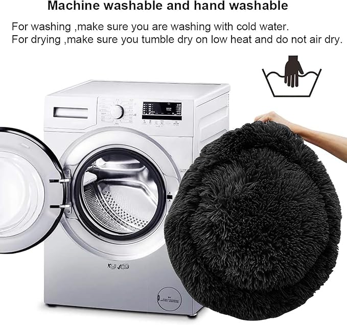 Nisrada Dog Bed for Small Medium Large Dogs, 27 inch Calming Dogs Bed, Washable-Round Cozy Soft Pet Bed for Puppy and Kitten with Slip-Resistant Bottom