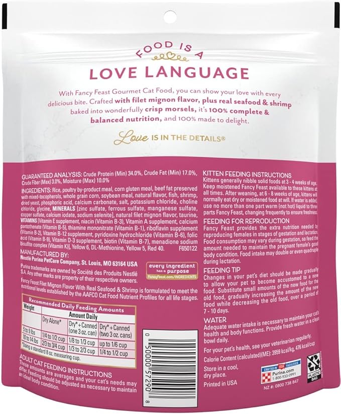 Aurora Pet Bundle Pack (4) FF Gourmet Dry Cat Food Filet Mignon Flavor with Real Seafood & Shrimp (16 oz. Bags) Plus AuroraPet Wipes