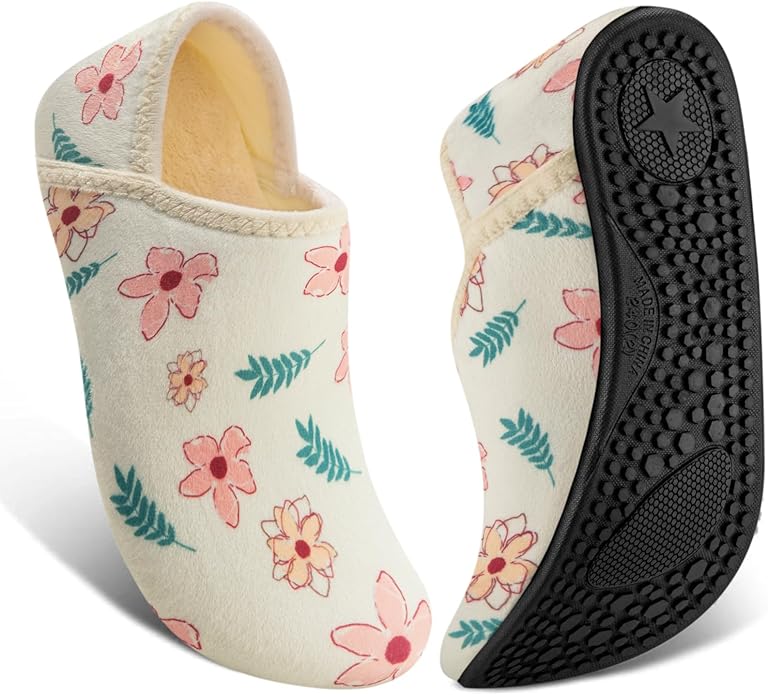 ATHMILE House Slippers for Women Men Indoor Barefoot Slippers Socks Furry Slip on House Shoes Cozy Comfy Slippers for Home Bedroom Travel Yoga