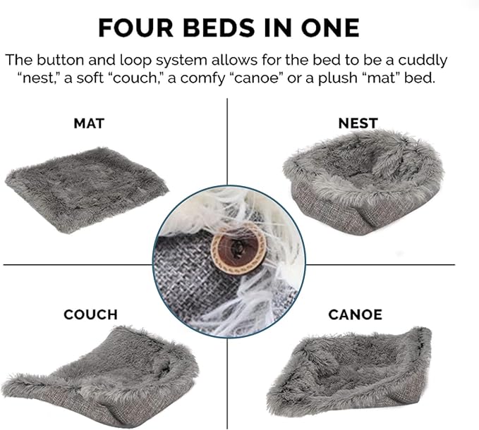 Gecheer Cat Bed for Indoor Cats, Washable Soft Pet Bed Innovative Design Warming Comfortable Cat Mat Suitable for Dogs, Cats