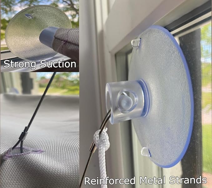 Cat Window Perch | Gray Cat Window Hammock | Cat Window Seat Enrichment Toy | Cat Bed | Cat Window Perch for Large Cats with Heavy Duty Suction Cups | Window Hammock for Cats Inside