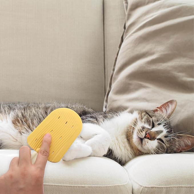 2 pack cat brush self groomer cat hair wall scratcher pet rubbing corner grooming Combs Self Massage Cleaning Tool indoor for Long & Short Fur cats Glove Bathing brush dogs (Ice-cream)