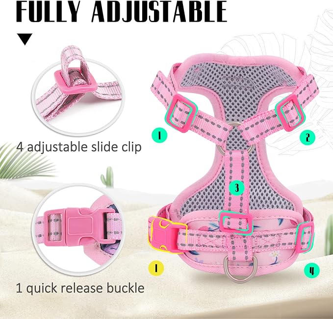 Supet Cat Harness and Leash Escape Proof for Walking, Adjustable Cat Vest Harness and Leash Set for Large and Small Kittens Dogs