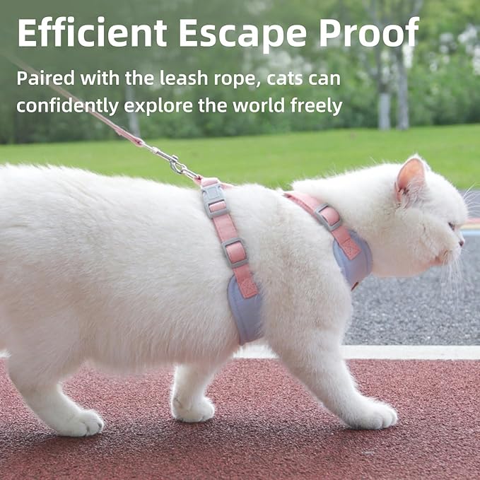 Escape-Proof Cat Harness and Leash Set - Adjustable and Comfortable - Ideal for Walking Cat Outdoors - Fits Kittens, Medium, and Large Cats (Yellow, S)