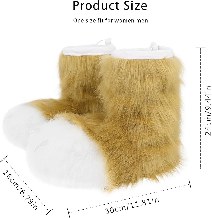 Animal Fuzzy Slippers Bear Cat Wolf Dog Fox Fursuit Feet Paw Claw Shoes Furry Boots Costume Accessories for Adult Kids