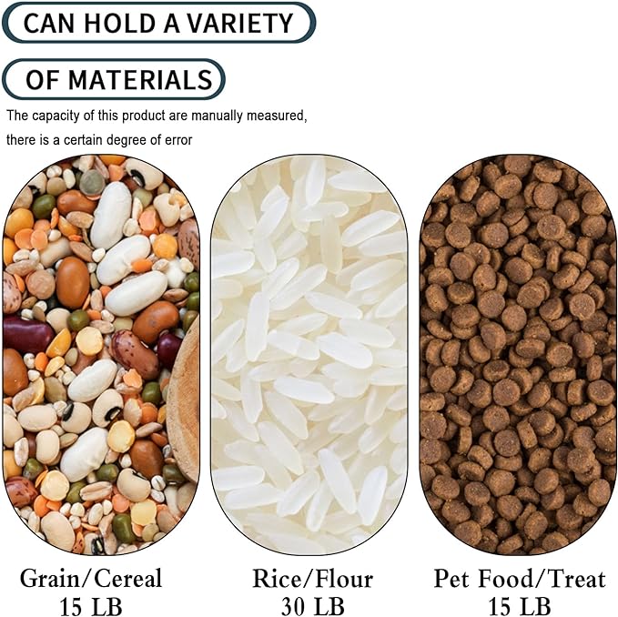 2Pcs Large Airtight Dog Food Storage Container With spoon and Measuring Cup, 15~30LB Pet Food Storage Container Bin,for Rice/Grain/Pet Food/Flour (Blue)