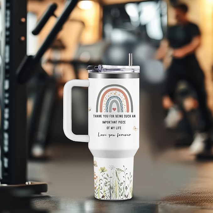 40oz Aunt Tumbler with Lid and Straw, Auntie Cups Travel Mug Butterfly Gifts, Aunt Gifts from Niece Nephew, Auntie Birthday Gift Drinking Coffee Cup