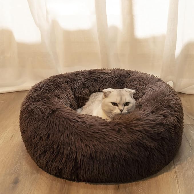 Nisrada Dog Bed for Small Medium Large Dogs, 20 inch Calming Dogs Bed, Washable-Round Cozy Soft Pet Bed for Puppy and Kitten with Slip-Resistant Bottom