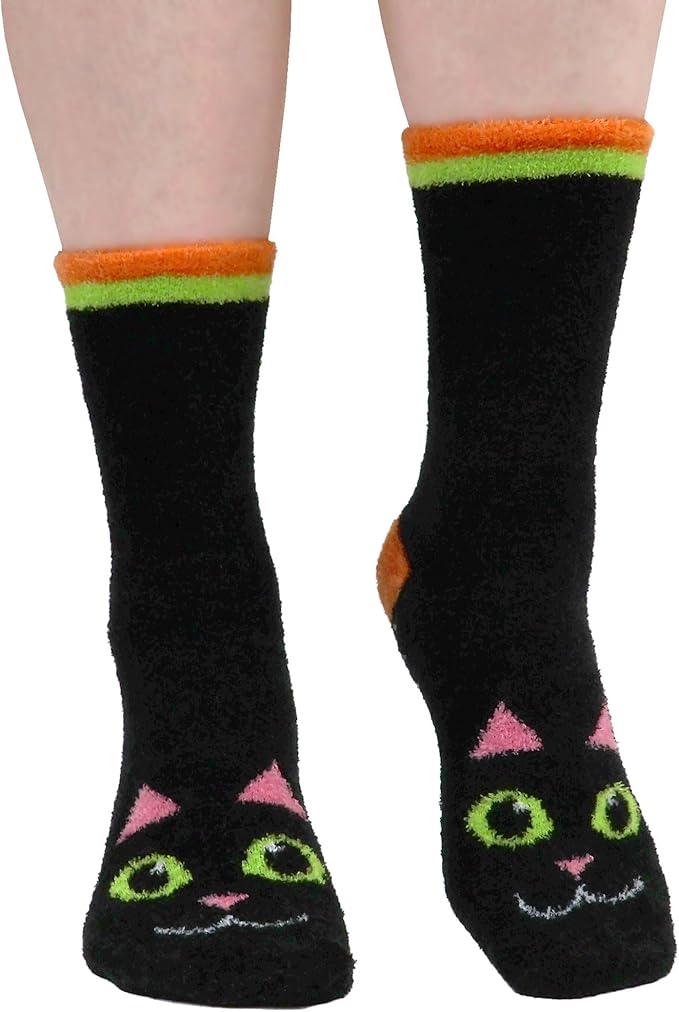 BambooMN Super Soft Warm Cute Women's Animal Non-Slip Fuzzy Fluffy Crew Winter Home Socks