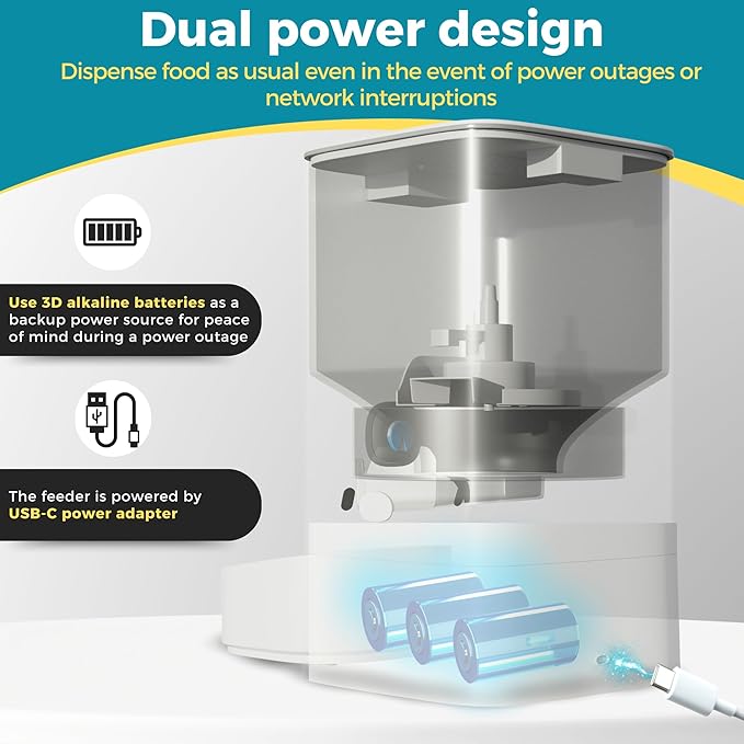 Automatic Cat Feeder - WiFi Automatic Dog Feeder 3.5L Pet Food Dispenser Smart App Control Cat Feeding Station Timed Food Pet Feeder