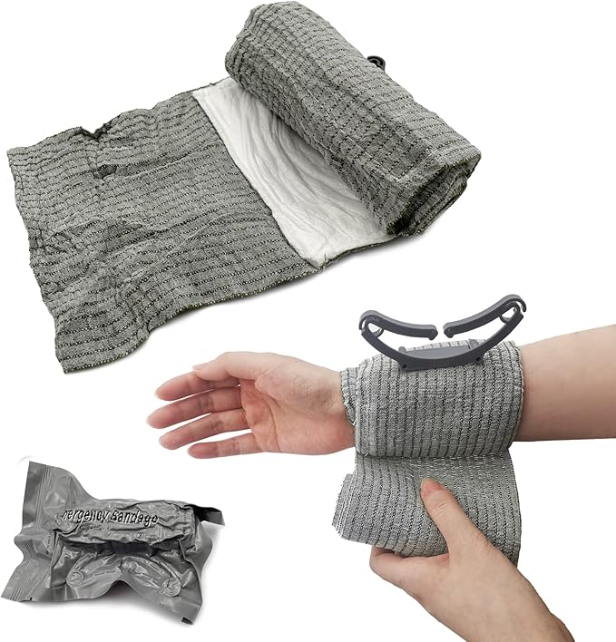 6 Inches 2 Pcs Madicare Israeli Bandage Trauma Dressing, First Aid, Medical Compression Bandage, Emergency Bandage (6 inch 2 pcs)