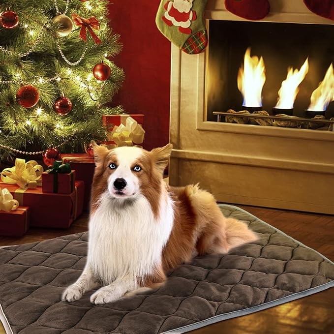 ULIGOTA Self Warming Cat Bed Self Heating Cat Mat Thermal Pet Bed Mat Self-Warming Dog Crate Pad