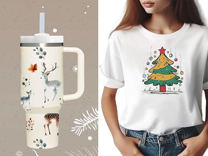 AMZUShome 40 OZ Deer Tumbler with Handle. Deer Lover Gifts. Unique Birthday Christmas Gifts. 40 OZ Insulated Stainless Steel Tumbler with Lid and Handle for Women Men