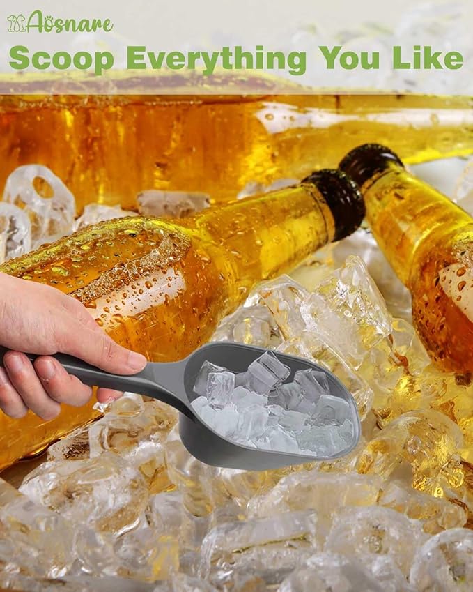 2 PACK Dog Food Scoop,1 Cup Capacity Pet Food Scoop With Measuring Lines For Dog, Puppy and Cat (Grey)