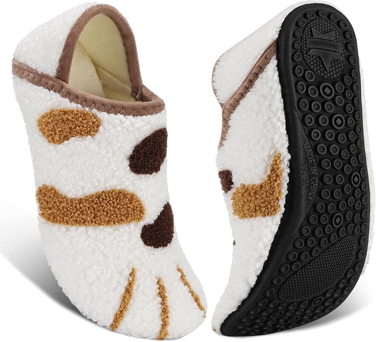 ATHMILE House Slippers for Women Men Indoor Barefoot Slippers Socks Furry Slip on House Shoes Cozy Comfy Slippers for Home Bedroom Travel Yoga