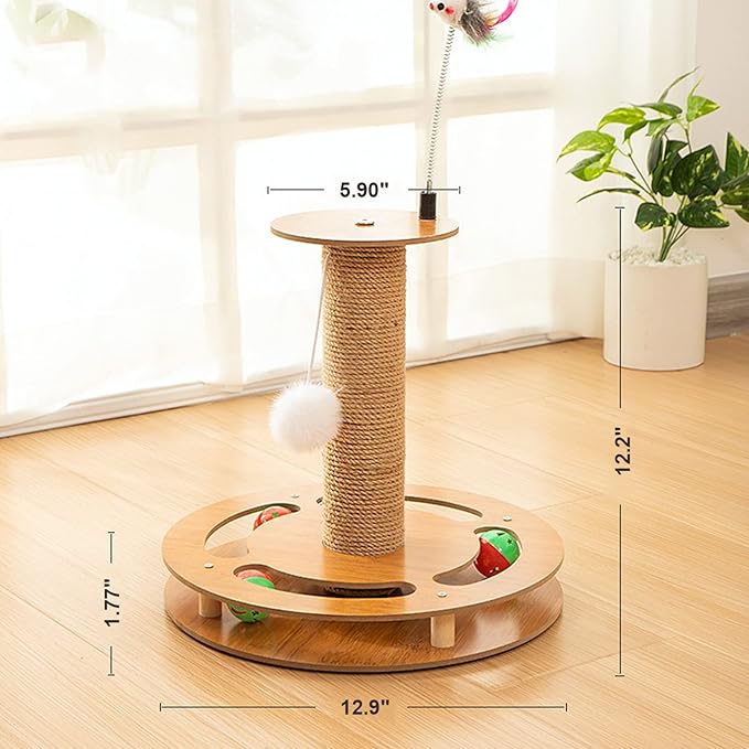Cat Scratching Post, Sisal Rope, 12.2 in, Suitable for Small Cats