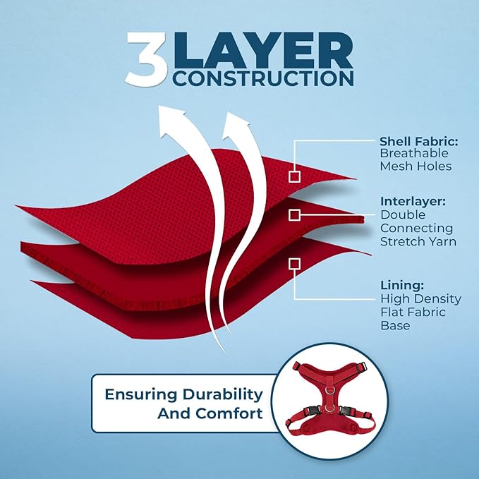 Voyager Step-in Lock Dog Harness w Reflective Dog Leash Combo Set with Neoprene Handle 5ft - Supports Small, Medium and Large Breed Puppies/Cats by Best Pet Supplies - Red, S