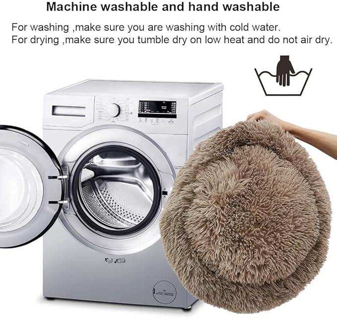 Nisrada Dog Bed for Small Medium Large Dogs, 30 inch Calming Dogs Bed, Washable-Round Cozy Soft Pet Bed for Puppy and Kitten with Slip-Resistant Bottom