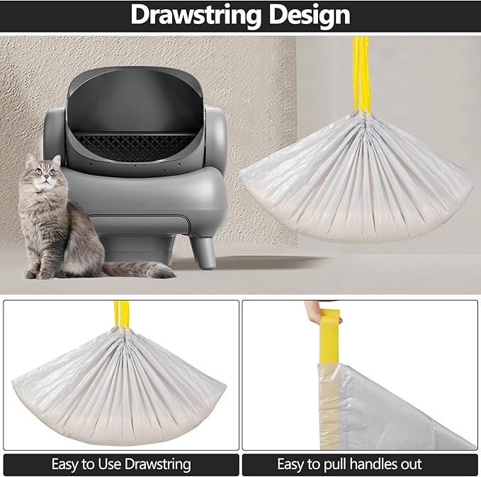 30 Count Cat Litter Box Liner Bags, Compatible with Neakasa M1 Open-Top Self Cleaning Cat Litter Box, 3 Mils Super Thick Replaced Waste Bags, 27" x 13" Cat Litter Waste Receptacles Bags