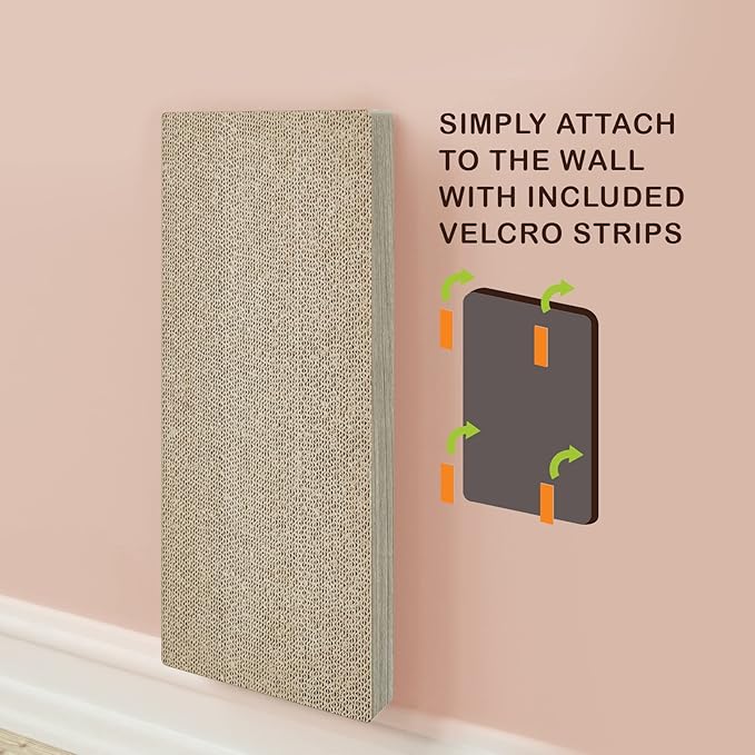 Way Basics Premium Wall Mount Scratch Pad Cat Scratcher with Silvervine Catnip - zBoard Lasts 2X Longer