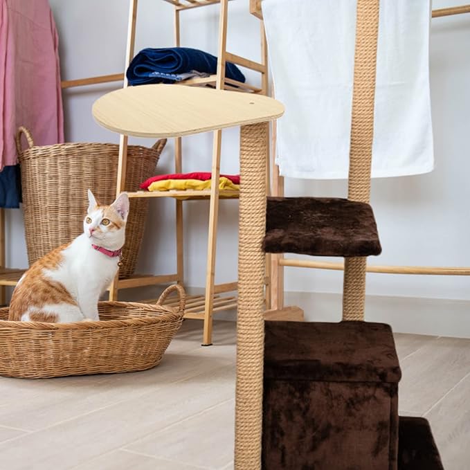 POPETPOP Wall Cat Climbing Shelf Wood Cat Perch Jumping Board Replacement Wall Mounted Ladder for Sleeping Scracthing and Excercising Style 1