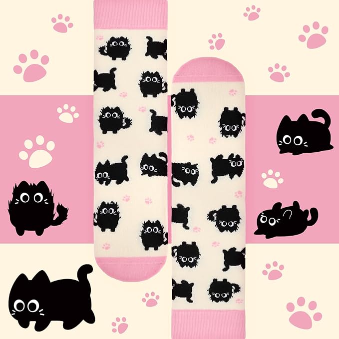 AGRIMONY Funny Cat Dog Socks for Women Teen Girls-Animal Novelty Cute Socks-Mothers Day Cat Dog Mom Gifts Stocking Stuffers