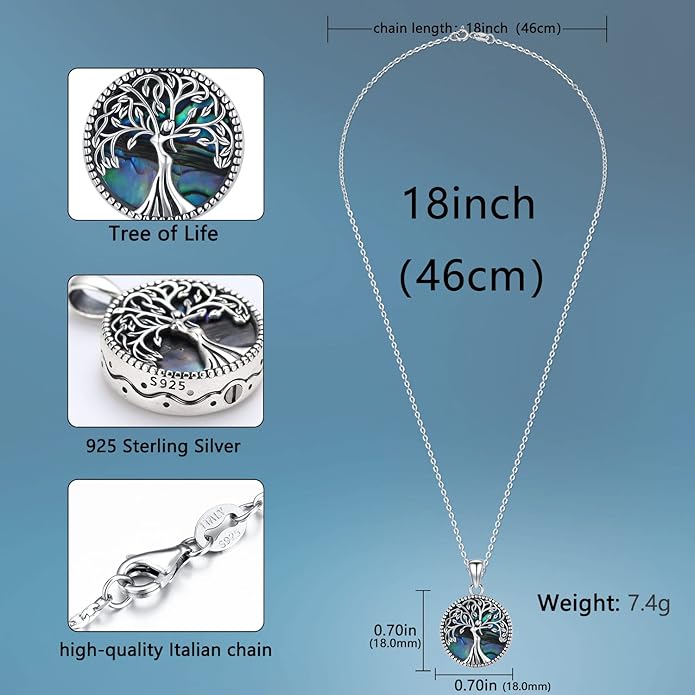 Aniu Cremation Jewelry for Ashes S925 Sterling Silver Urn Necklace Memorial Necklace for Human Ashes of Loved Ones Keepsake Pendant for Men Women