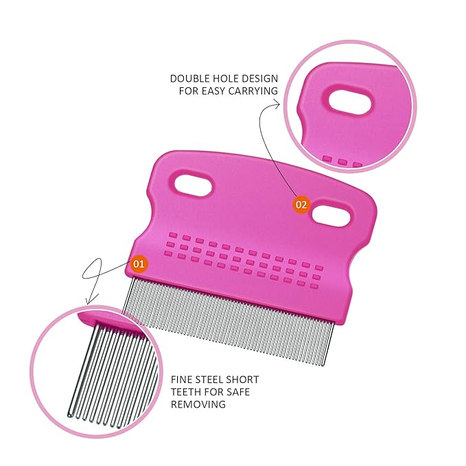 6 Pieces Pet Lice Combs Dog Grooming Flea Comb Cat Tear Stain Comb for Removal Dandruff, Hair Stain, Nit (White, Yellow, Green, Purple, Orange, Dark Blue)