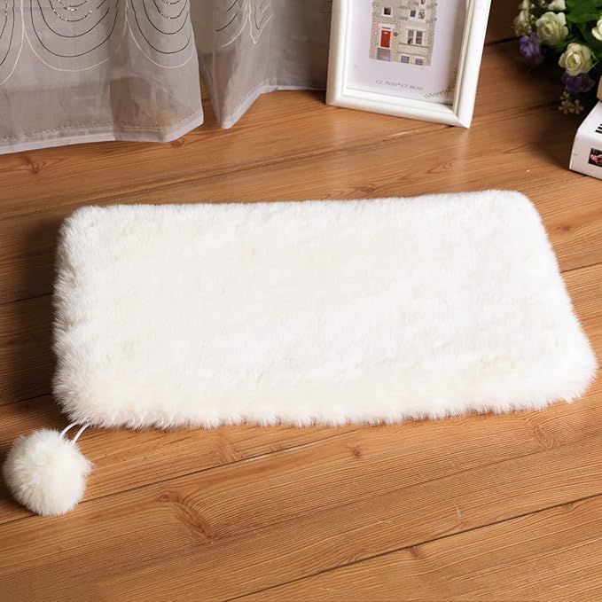 SHENGOCASE 2-Pack 11.8" x 31.5" Faux Rabbit Fur Cat Condo Replacement Cushion. Cat Dog Bed Cushion Pad Mat, Cat Pad for Window Perch Cat Tree Tower, Cat Dog Carrier Cage Crate Kennel Furniture