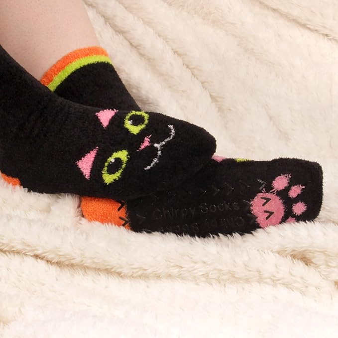BambooMN Super Soft Warm Cute Women's Animal Non-Slip Fuzzy Fluffy Crew Winter Home Socks