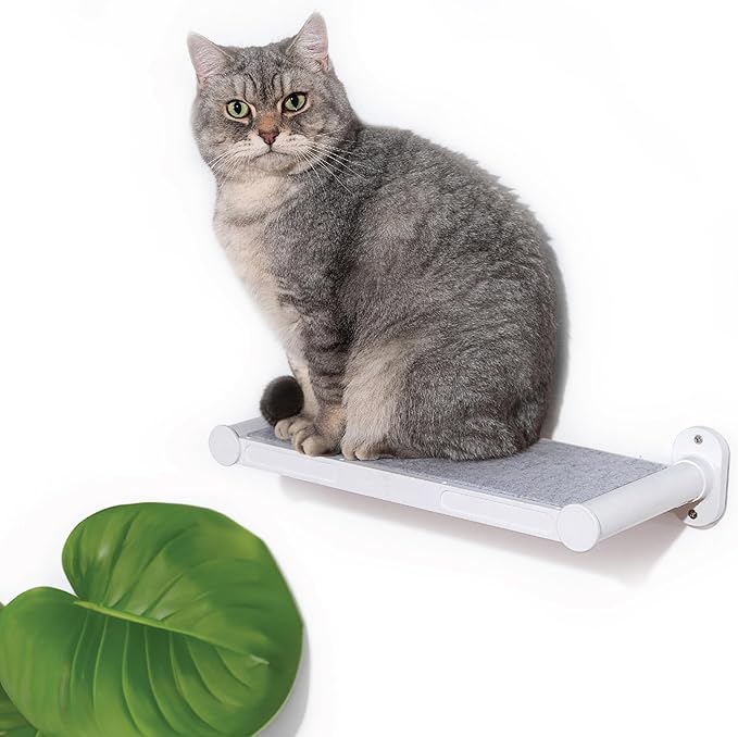 SVD.PET Cat Wall Shelves, 17" x 8" Cat Wall Furniture with Felt Pad, Simple and Modern Design Wal Mounted Cat Platforms, Easy to Install and to Clean, Cat Window Perch for Sleeping and Playing (White)