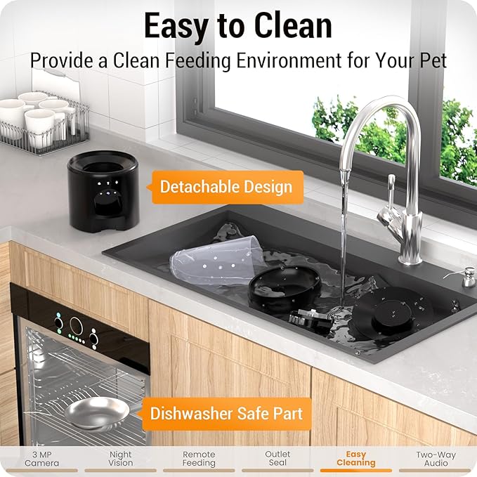 Automatic Cat Feeder with 2K HD Camera: 5G WiFi Automatic Dog Feeder with Sealed Outlet, 5L Large Cat Food Storage Container with Freshness for Multiple Pets,Detachable for Easy Clean-21 Cup