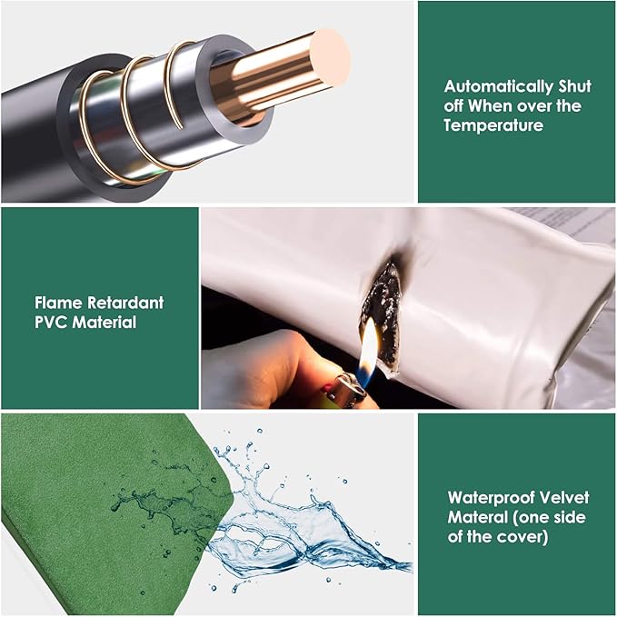 PETNF Outdoor Heated Pet Bed with Waterproof Cover,Pet Heating Pads for Dog,Soft Electric Blanket Auto Temperature Control,Heating Mat for Dog House Cabin Cot Doorway,Rescue Cats