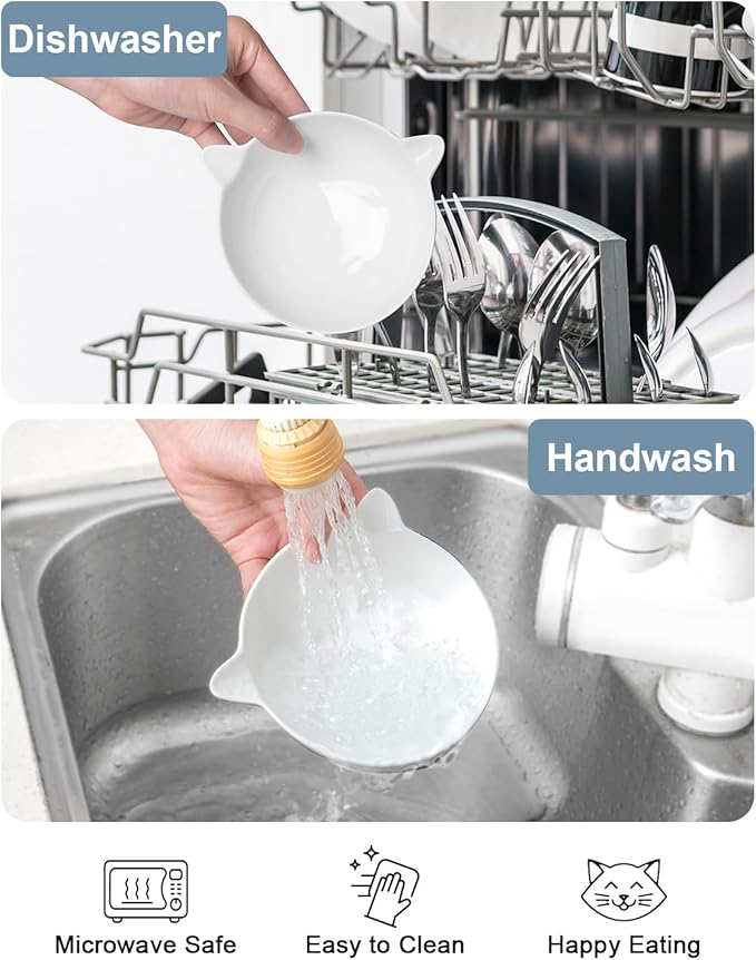 2 Ceramic Raised Cat Food Bowls, Elevated Cat Food and Water Bowl Set, Pet Bowl for Indoor Cats and Small Dogs, Anti-Vomiting Cat Dog Feeder with Plastic Base, Dishwasher Safe, Grey…