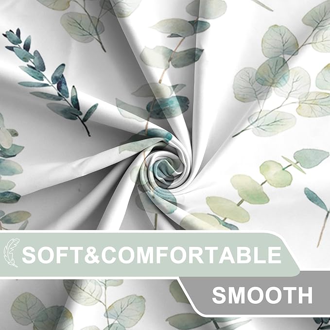 AWERT Small Half Size Stall Shower Curtain with 6 Hooks Green Leaves Shower Stall Curtain 36 x 72 Boho 36 inch Shower Curtain for Bathroom/RV and Camper