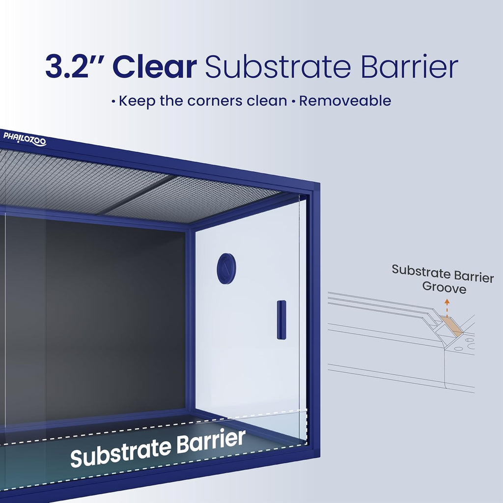 120 Gallon Bearded Dragon Tank,48" x 24" x 24" Reptile Tank with Sliding Door Top Screen Ventilation, Front Opening Reptile Enclosure for Easy Maintenance