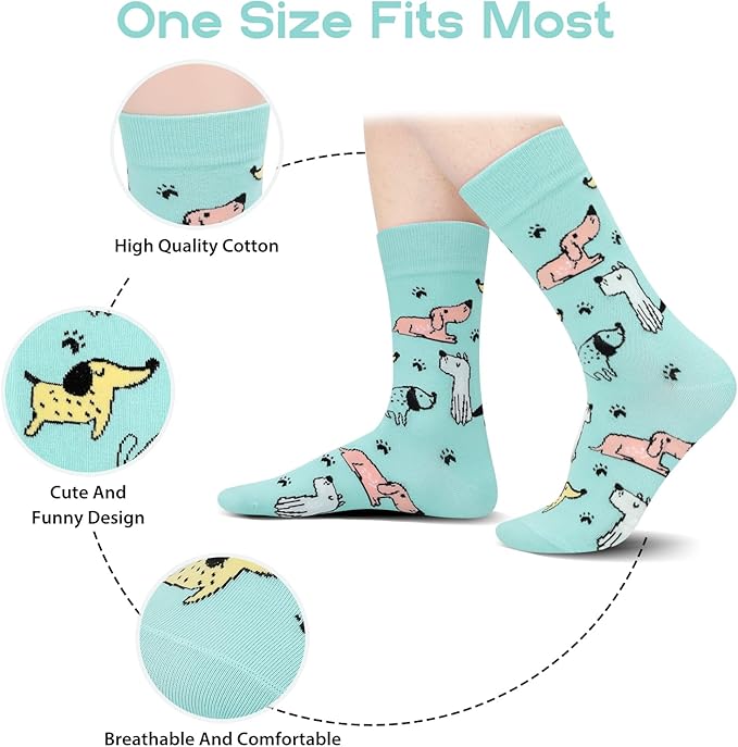 AGRIMONY Funny Cat Dog Socks for Women Teen Girls-Animal Novelty Cute Socks-Mothers Day Cat Dog Mom Gifts Stocking Stuffers