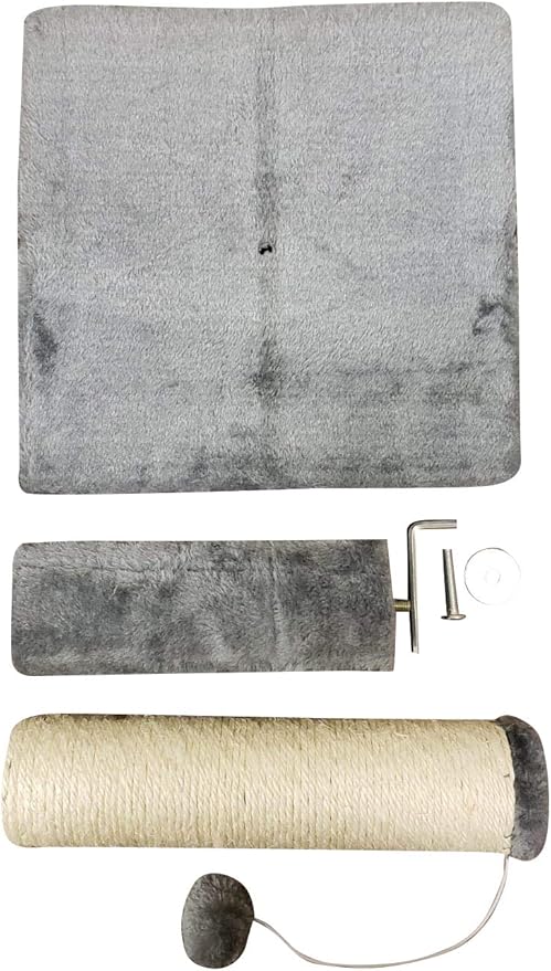 Cat Tree – Cat Scratching Post with Furry Ball Toy – Cat Climber Made with Real Pinewood, Natural Sisal, and Faux Fur Material