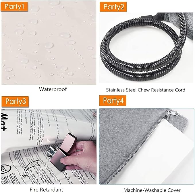 Pet Heating Pad for Dog Heating Pad for Cat Electric Mat Heated Pet Bed Mat Pet Heating Pad with Timer and Soft Washable Cover(X-Large:32" x 20"(Gray))