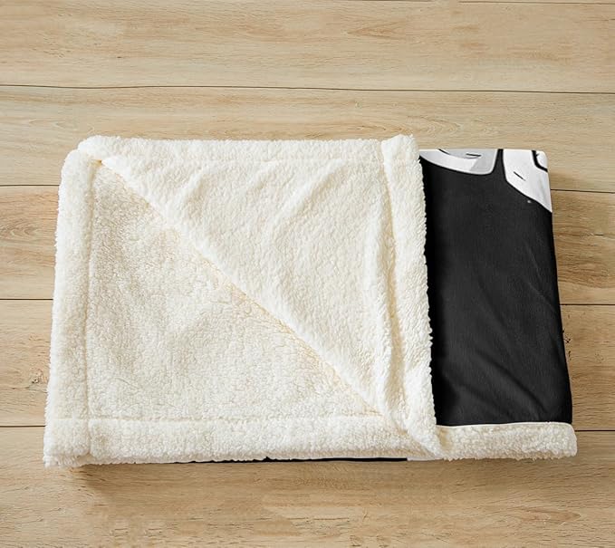 Astro-cat Sherpa Blanket Cute Pet Cats Fleece Throw Blanket for Sofa Couch Bed Decor Animals Universe Explore Plush Blanket Black White Fuzzy Blanket Throw 50"x60"