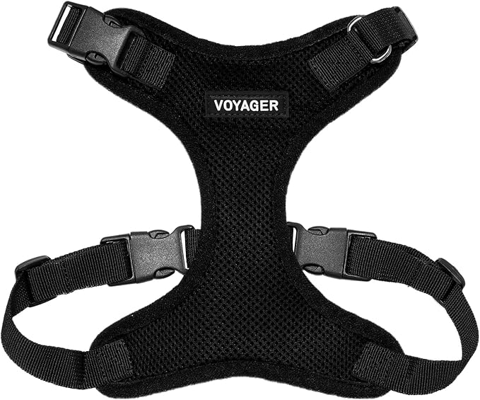 Voyager Step-in Lock Pet Harness - All Weather Mesh, Adjustable Step in Harness for Cats and Dogs by Best Pet Supplies - Black, XL