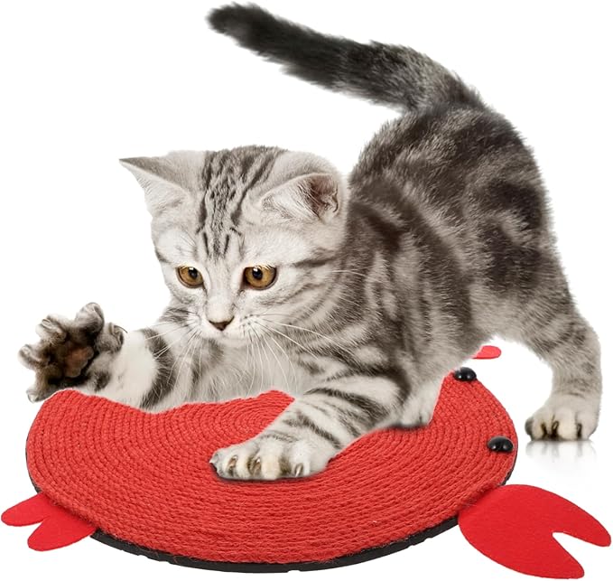 SUPVOX Cat Scratching Post Cat Lounge Pet Pad Kitten Sisal Scratcher Small Cat Toys Sisal Cat Scratcher Cat Grinding Claws Mat Grinding Claws Pad Floor Rugs Red Box Mat Sisal Rope The Cat