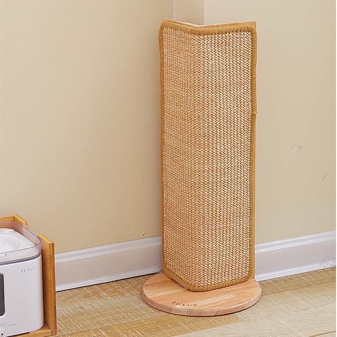 SHENGOCASE 20.5" Tall No Drilling Wall Sofa Couch Corner Cat Sisal Scratcher,Scratching Post,Replaceable Sisal Scratch Pad Mat, Couch Protector