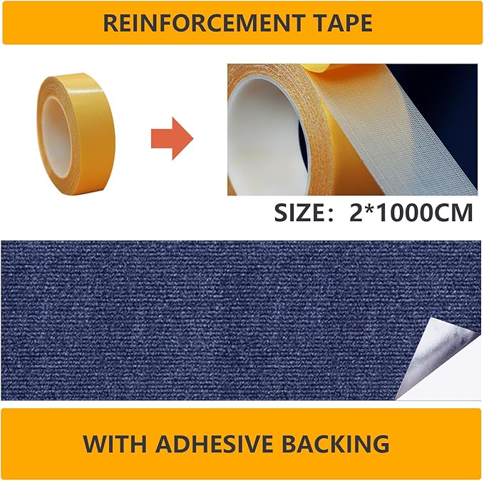 120"x15.8" cat Scratch Furniture Protector Keep Couch Sofa Protection Anti Claws Corner Wall Scratcher Post sisal Scratching mat Carpet pad Cover Fabric Tree Guards remnants (Navy Blue)